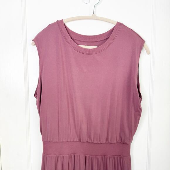 Athleta Santorini Knit Sleeveless Cinch Dress Size Medium M Dusty Rose Pink - Picture 9 of 13